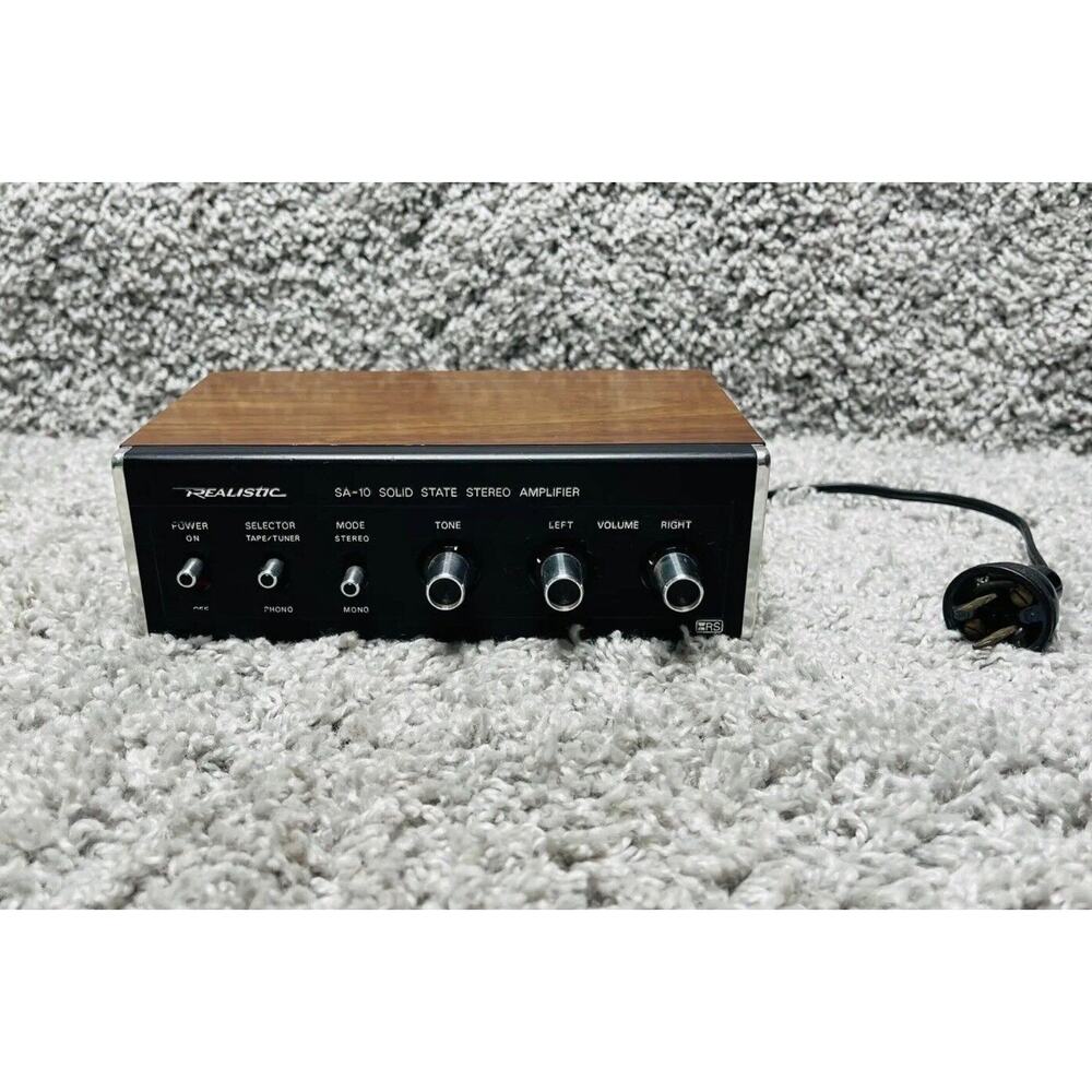 Realistic SA 10 Solid State Stereo Amplifier Brown Black Model 31 1982B 12W